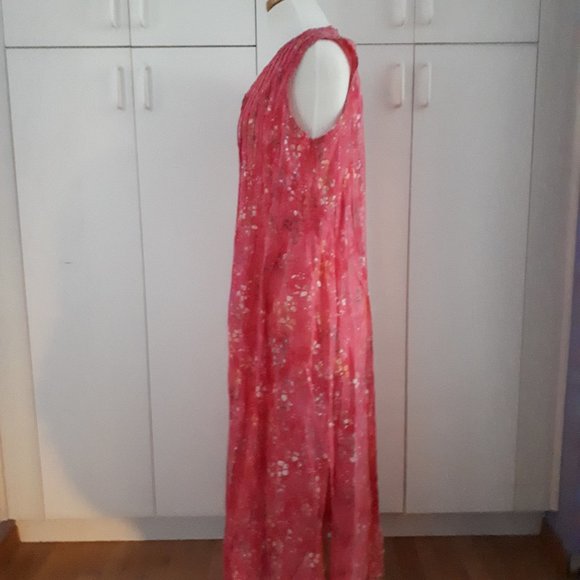 NWOT Coral Pink Cotton Sleeveless Summer Dress - Picture 4 of 5
